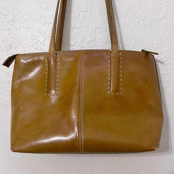 VTG Fossil Leather Shoulder Bag Brown Classic Everyday Tote Purse - Picture 5 of 11